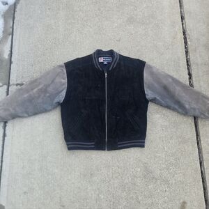 Free Country Men's Two-toned Bomber Jacket Black/Gray Size XL
